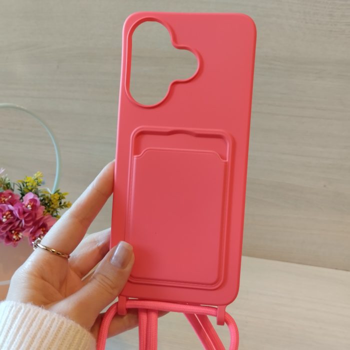 Чохол для xiaomi redmi 13 4g силіконовий з ремінцем на шию і кишенею для картки Wave Colorful рожевий - Зображення 2