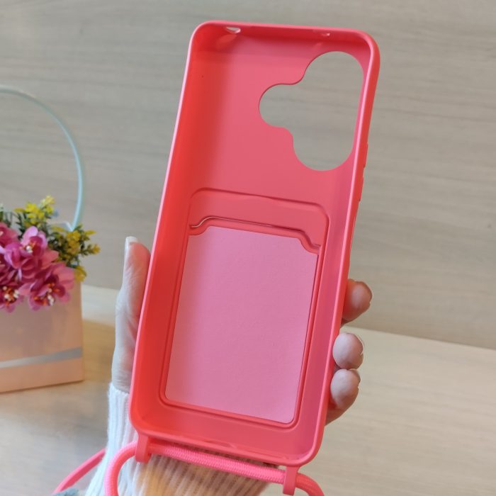 Чохол для xiaomi redmi 13 4g силіконовий з ремінцем на шию і кишенею для картки Wave Colorful рожевий - Зображення 8