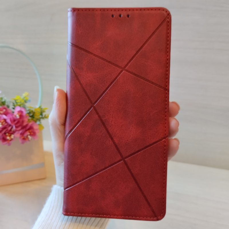 Чохол для xiaomi redmi 14c з книжка підставка з магнітом і візитницею Business Leather червоний