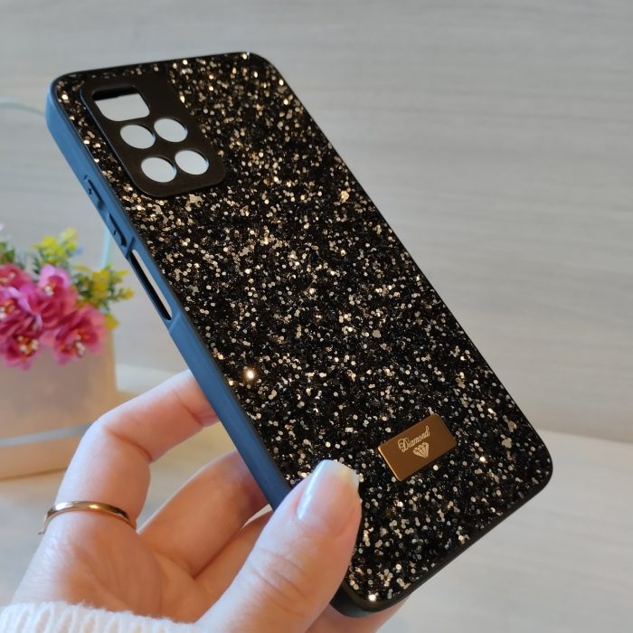 Чохол на xiaomi redmi 10 силіконова жіноча накладка блискуча чорний - Зображення 6