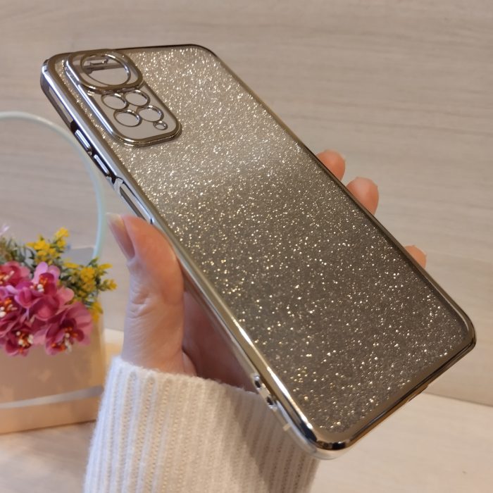 Чохол на xiaomi redmi Note 11 4g / 11s силіконова жіноча накладка блискучий градієнт сріблястий - Зображення 7