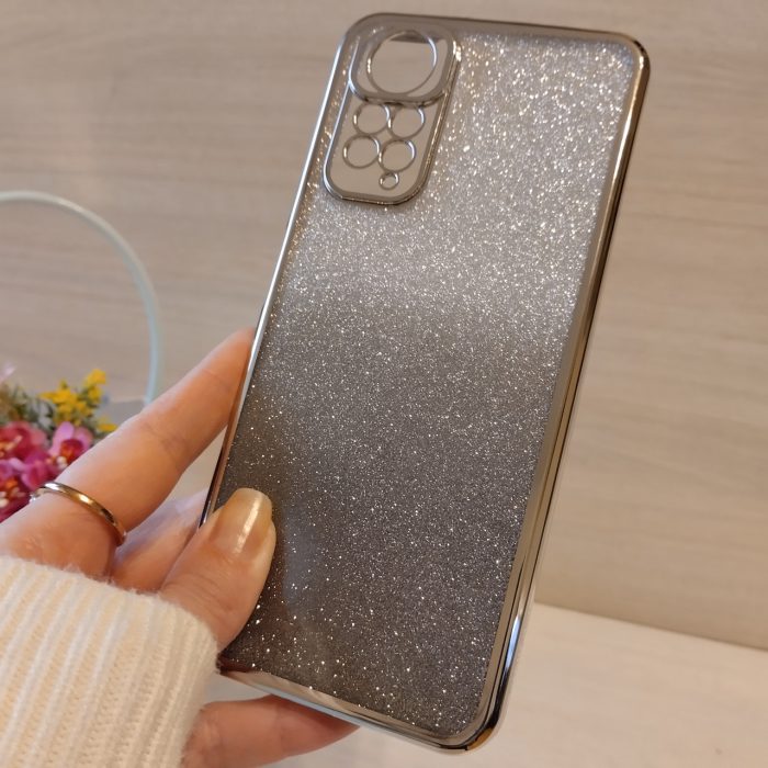 Чохол на xiaomi redmi Note 11 4g / 11s силіконова жіноча накладка блискучий градієнт сріблястий - Зображення 8