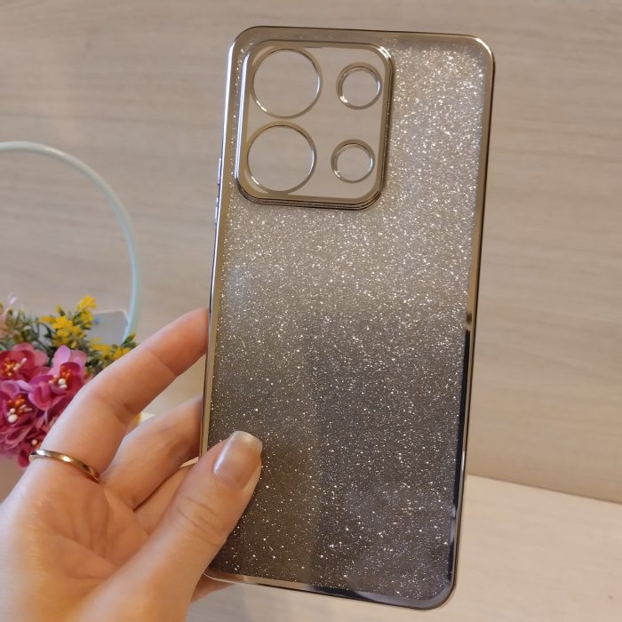 Чохол на xiaomi redmi Note 13 4g силіконова жіноча накладка блискучий градієнт сріблястий - Зображення 2