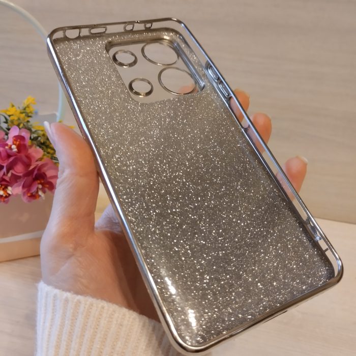 Чохол на xiaomi redmi Note 13 4g силіконова жіноча накладка блискучий градієнт сріблястий - Зображення 9
