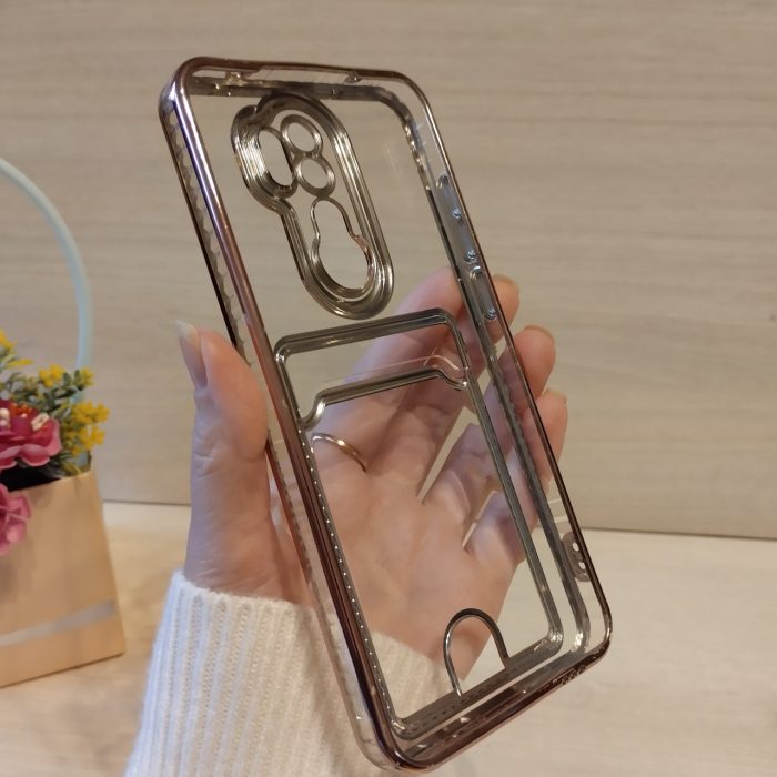 Чохол на xiaomi redmi Note 8 pro силіконовий жіночий з рожевою рамкою та кишенею під картки - Зображення 7