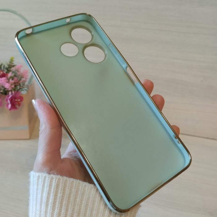 Чохол для Xiaomi redmi 13 4g жіночий силіконовий із золотистою рамкою Luxury (мятний) - Зображення 10