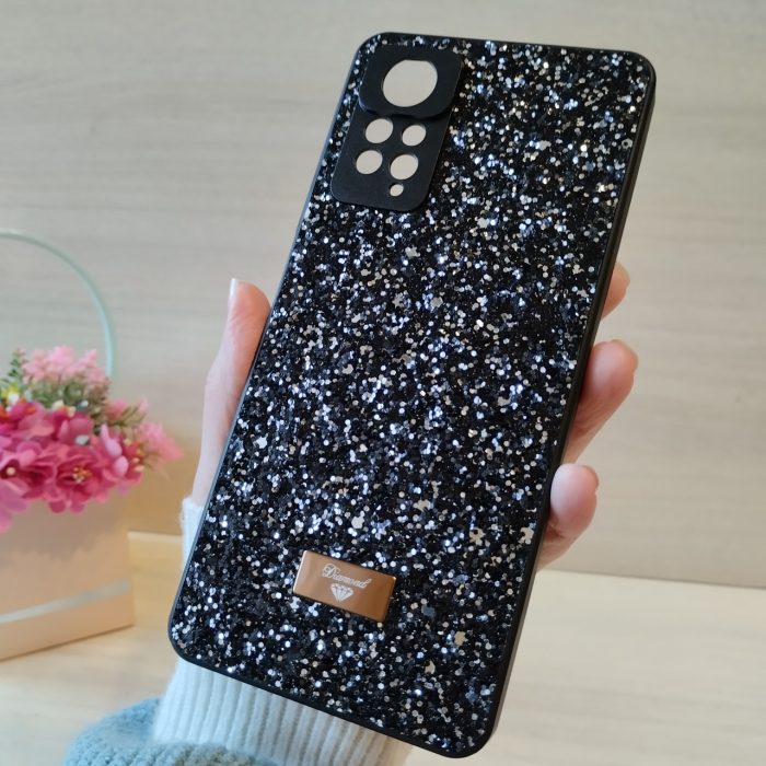 Чехол на xiaomi redmi Note 11 / 11s силиконовая женская накладка блестящая Diamond shine черный - Зображення 4