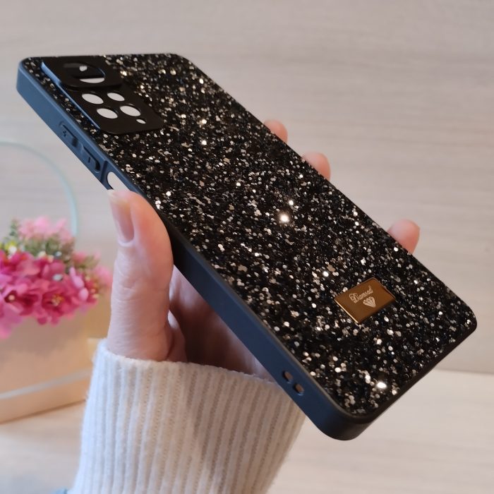 Чехол на xiaomi redmi Note 11 / 11s силиконовая женская накладка блестящая Diamond shine черный - Зображення 9