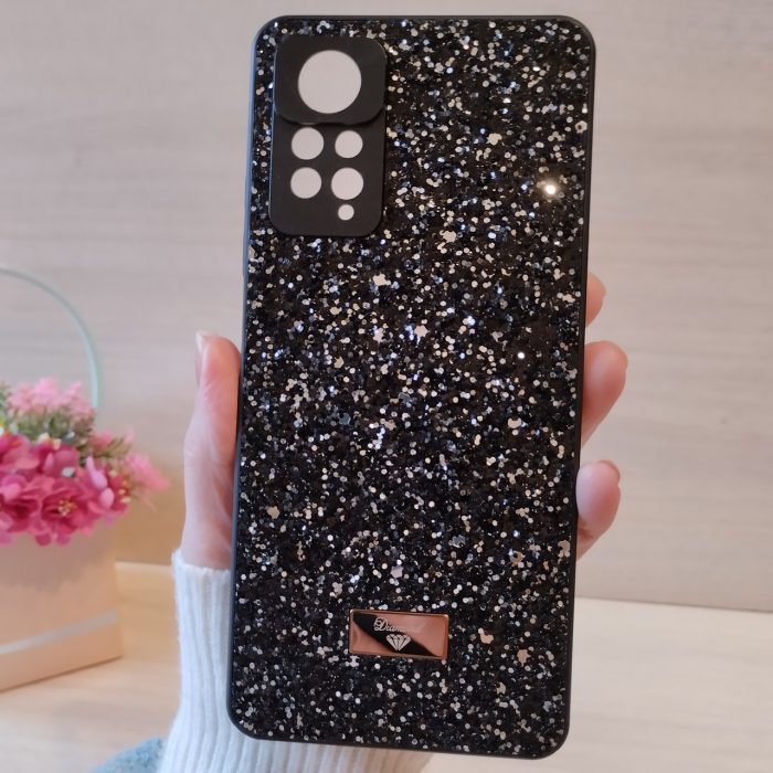Чехол на xiaomi redmi Note 11 / 11s силиконовая женская накладка блестящая Diamond shine черный