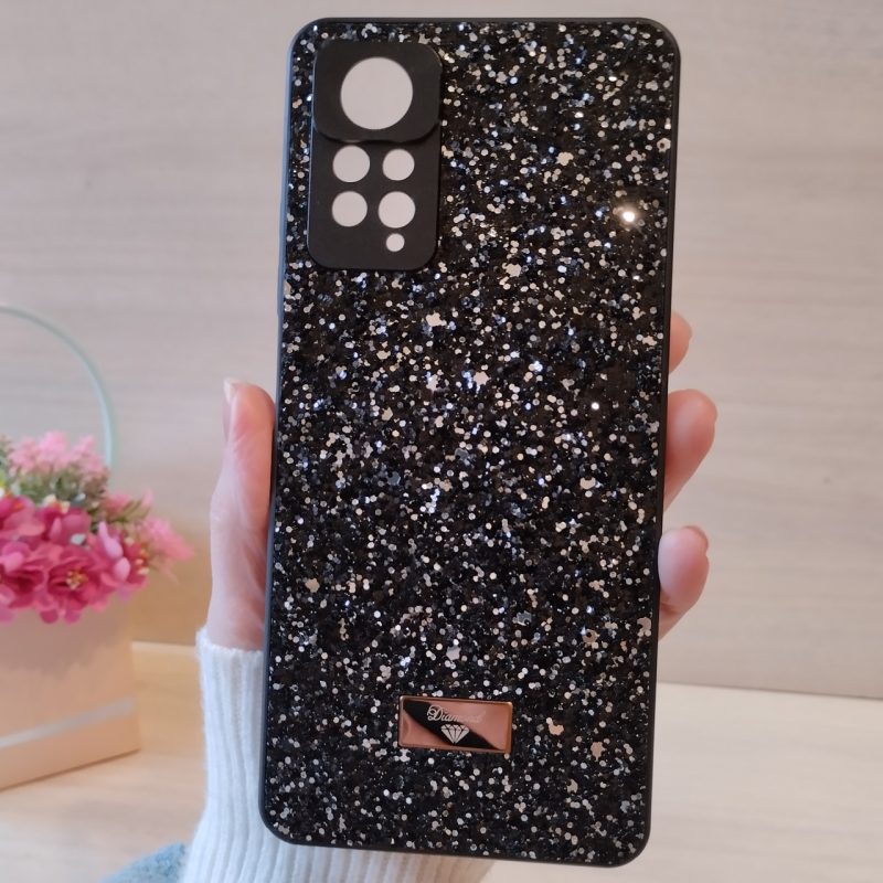 Чехол на xiaomi redmi Note 11 / 11s силиконовая женская накладка блестящая Diamond shine черный