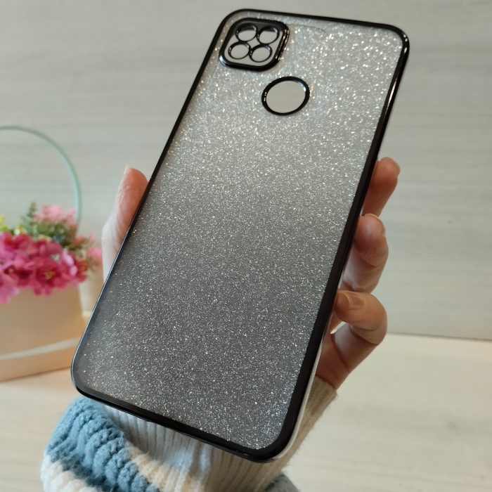 Чохол на xiaomi redmi 9c силіконова жіноча накладка блискучий градієнт сірий - Зображення 3
