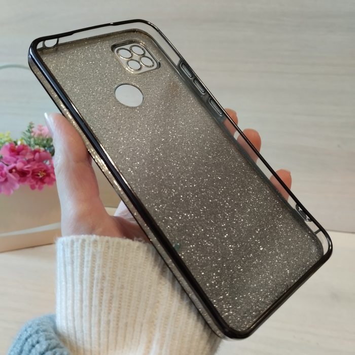 Чохол на xiaomi redmi 9c силіконова жіноча накладка блискучий градієнт сірий - Зображення 9