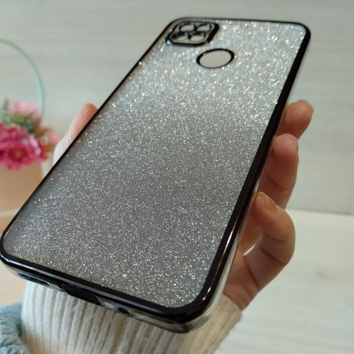 Чохол на xiaomi redmi 9c силіконова жіноча накладка блискучий градієнт сірий - Зображення 4