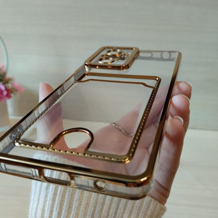 Чохол на xiaomi redmi Note 10 pro силіконовий  із золотистою рамкою та кишенею під картки - Зображення 7