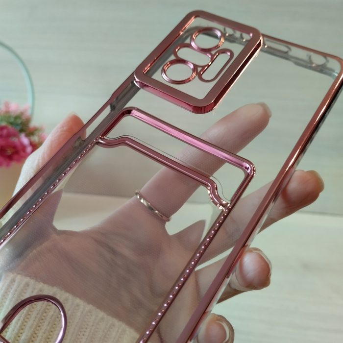 Чохол на xiaomi redmi Note 10 pro силіконовий  з рожевою рамкою та кишенею під картки - Зображення 8