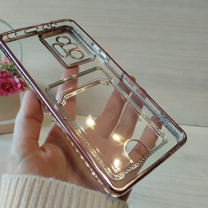 Чохол на xiaomi redmi Note 10 pro силіконовий  з рожевою рамкою та кишенею під картки - Зображення 10