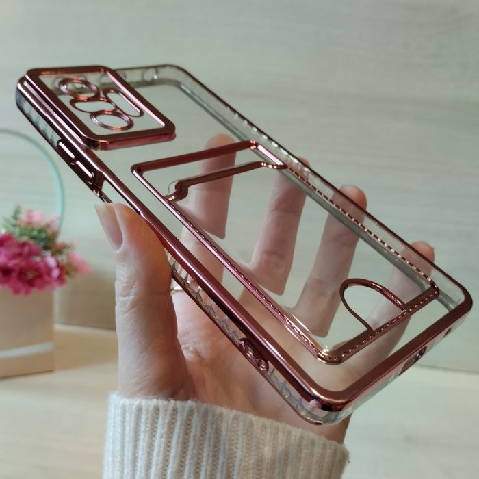 Чохол на xiaomi redmi Note 10 pro силіконовий  з рожевою рамкою та кишенею під картки - Зображення 6