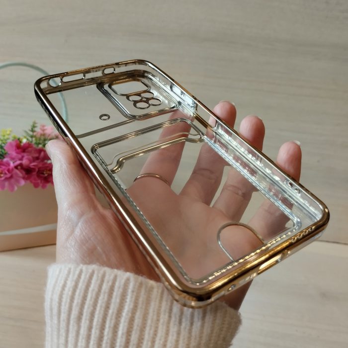 Чехол на xiaomi redmi Note 11 4g / Note 11s силиконовый женский с золотистой рамкой и карманом под карточки - Зображення 10