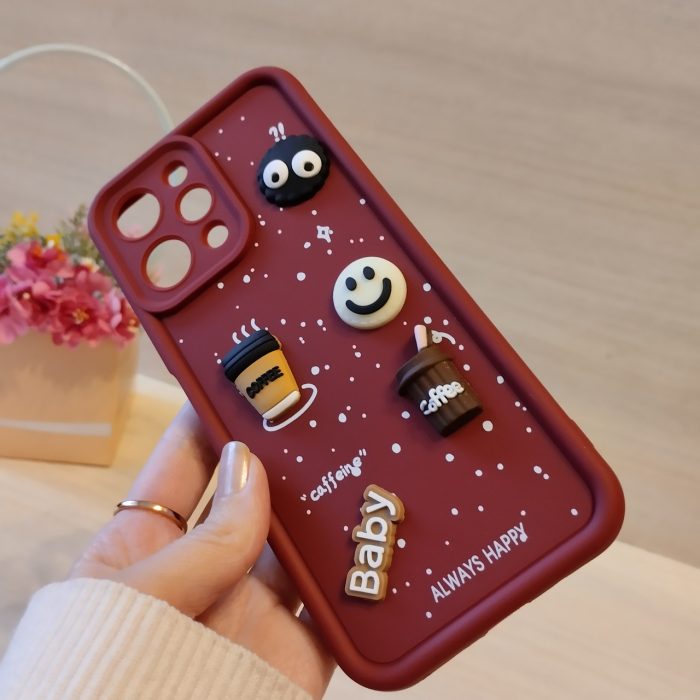 Чохол для xiaomi redmi 12 силіконовий з 3-D наклейками TPU Toys Case (бордо) - Зображення 7
