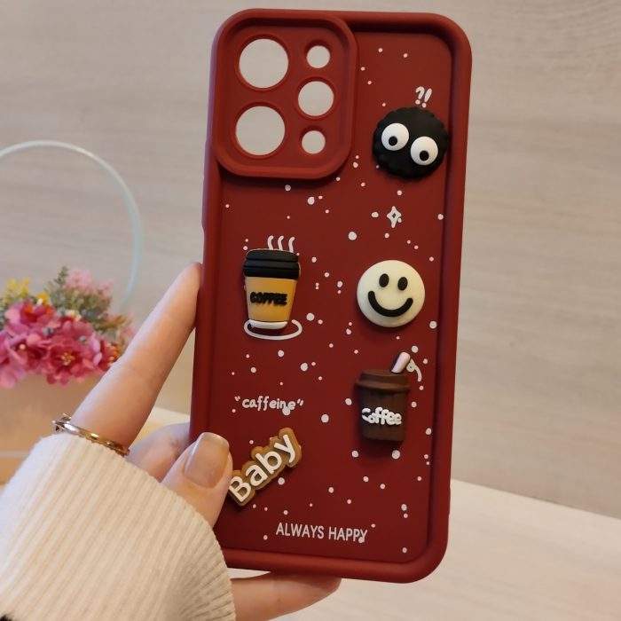 Чохол для xiaomi redmi 12 силіконовий з 3-D наклейками TPU Toys Case (бордо) - Зображення 5