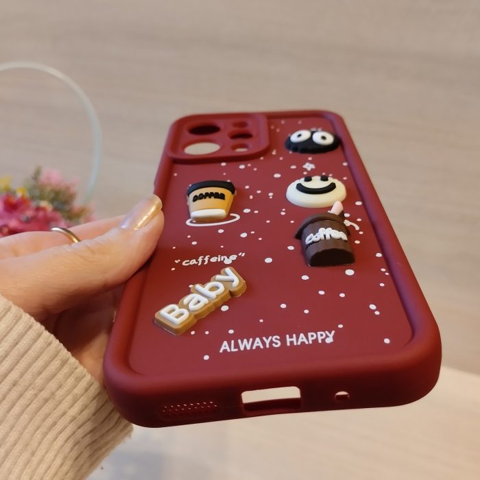 Чохол для xiaomi redmi 12 силіконовий з 3-D наклейками TPU Toys Case (бордо) - Зображення 8