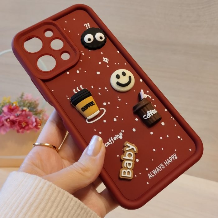 Чохол для xiaomi redmi 12 силіконовий з 3-D наклейками TPU Toys Case (бордо) - Зображення 6