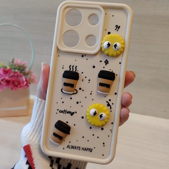 Чохол для xiaomi redmi Note 13 4g силіконовий з 3-D наклейками TPU Toys Case (біла кава) - Зображення 2