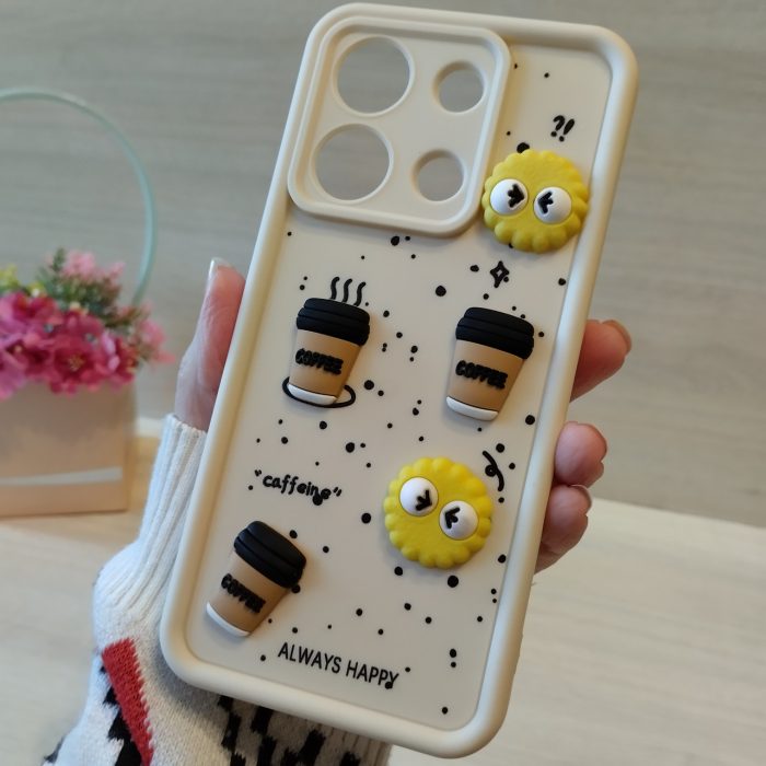 Чохол для xiaomi redmi Note 13 4g силіконовий з 3-D наклейками TPU Toys Case (біла кава) - Зображення 4