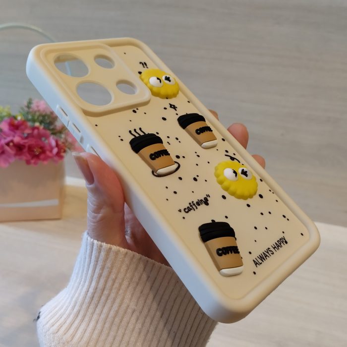 Чохол для xiaomi redmi Note 13 4g силіконовий з 3-D наклейками TPU Toys Case (біла кава) - Зображення 5