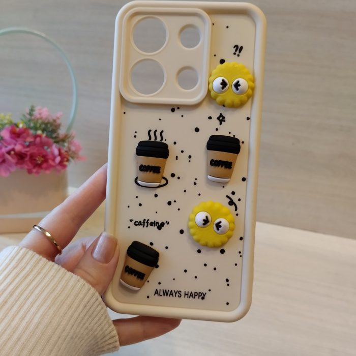 Чохол для xiaomi redmi Note 13 4g силіконовий з 3-D наклейками TPU Toys Case (біла кава) - Зображення 3