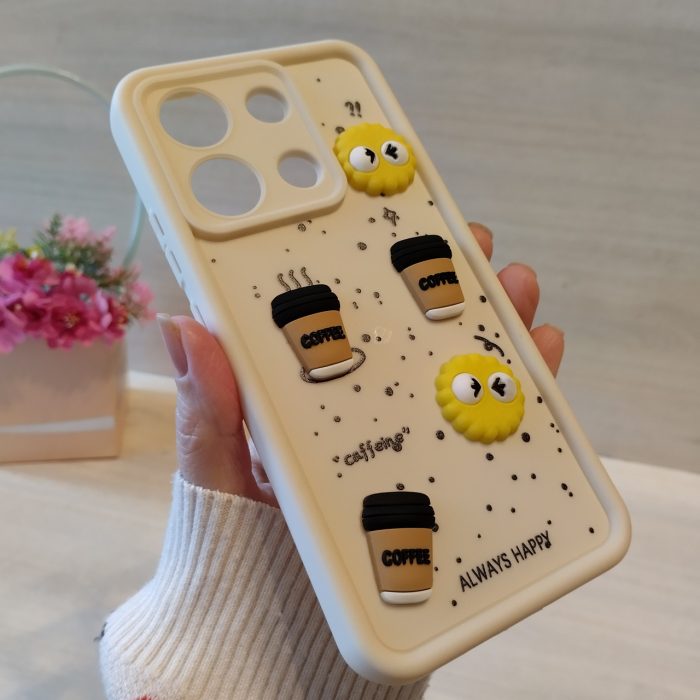 Чохол для xiaomi redmi Note 13 4g силіконовий з 3-D наклейками TPU Toys Case (біла кава) - Зображення 6