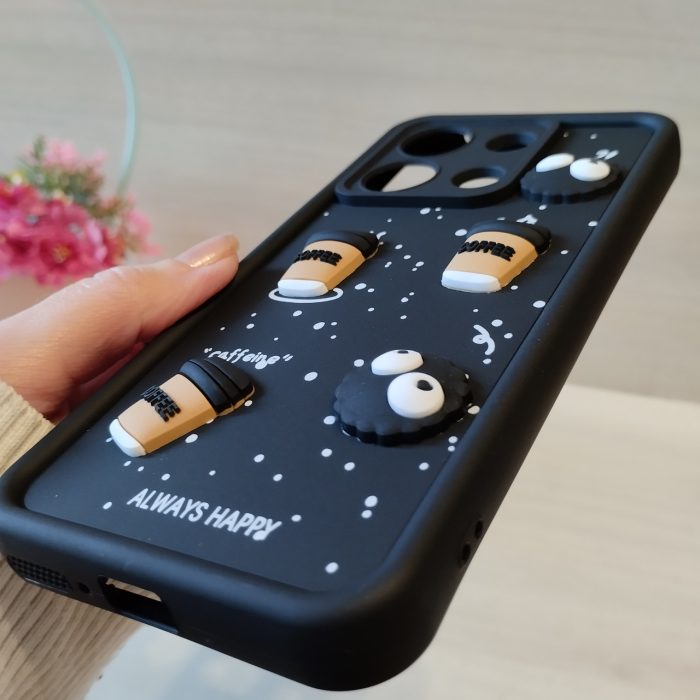Чехол для xiaomi redmi Note 13 4g силиконовый с 3-D наклейками TPU Toys Case (черный кофе) - Зображення 8