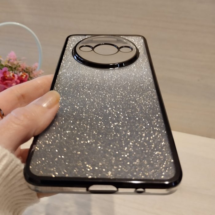 Чохол для xiaomi redmi A3 силіконова жіноча накладка блискучий градієнт сірий - Зображення 7
