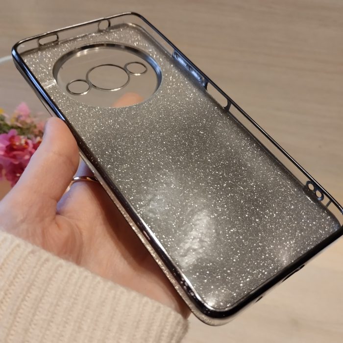 Чохол для xiaomi redmi A3 силіконова жіноча накладка блискучий градієнт сірий - Зображення 10