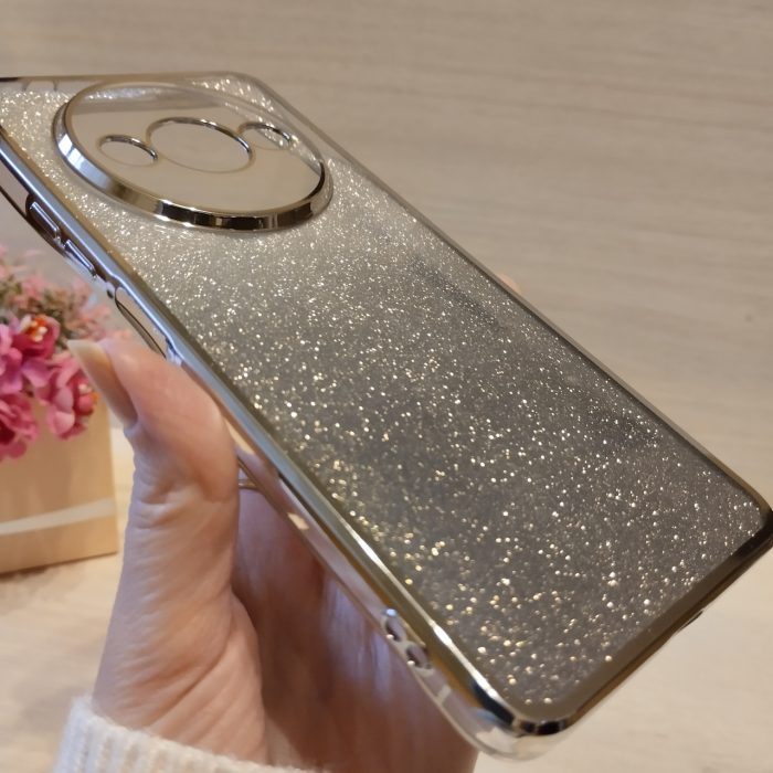 Чохол для xiaomi redmi A3 силіконова жіноча накладка блискучий градієнт сріблястий - Зображення 4