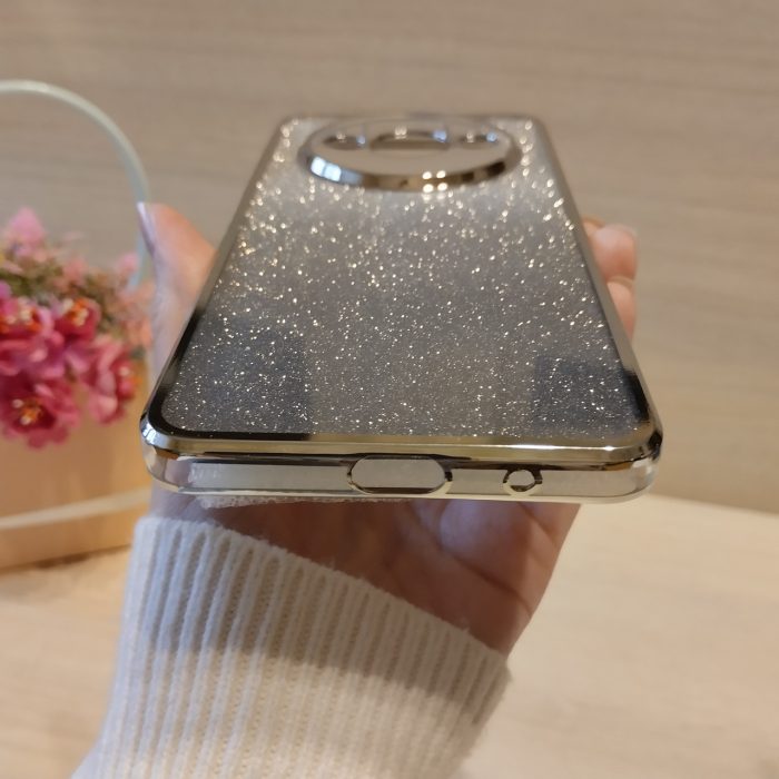 Чохол для xiaomi redmi A3 силіконова жіноча накладка блискучий градієнт сріблястий - Зображення 9