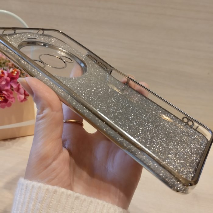 Чохол для xiaomi redmi A3 силіконова жіноча накладка блискучий градієнт сріблястий - Зображення 10