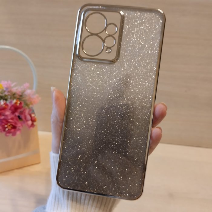 Чохол на xiaomi redmi Note 12 4g силіконова жіноча накладка блискучий градієнт сріблястий - Зображення 2