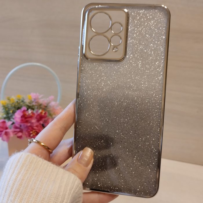 Чохол на xiaomi redmi Note 12 4g силіконова жіноча накладка блискучий градієнт сріблястий - Зображення 3