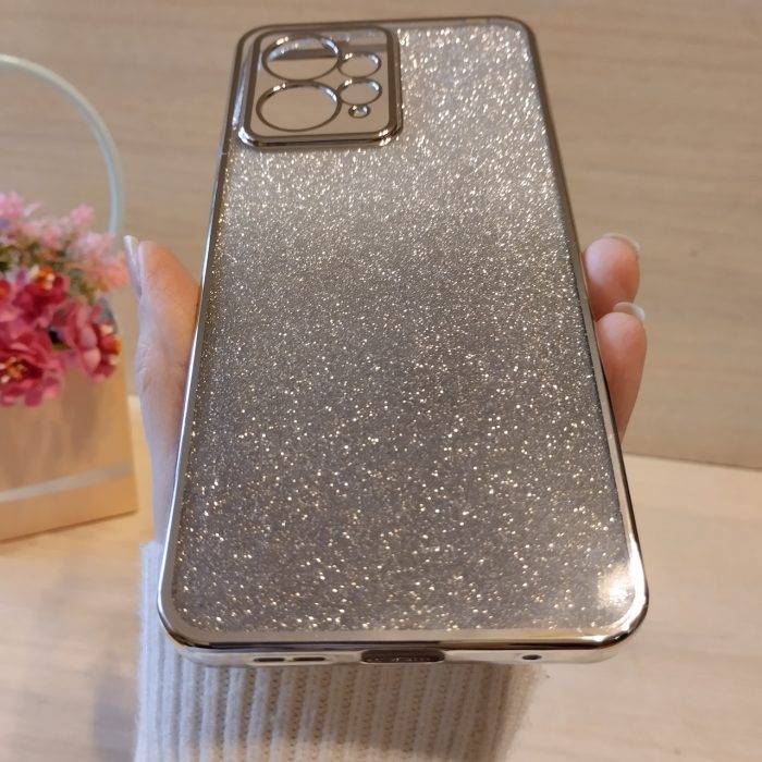 Чохол на xiaomi redmi Note 12 4g силіконова жіноча накладка блискучий градієнт сріблястий - Зображення 8