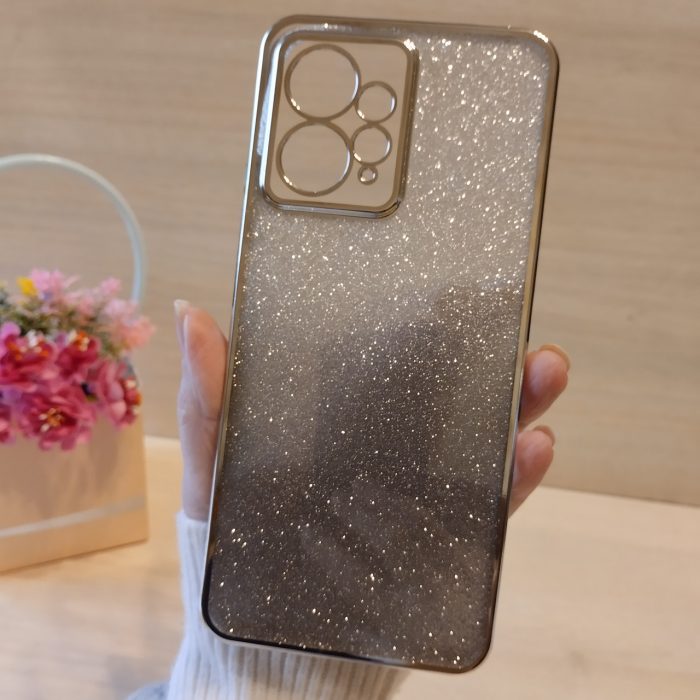 Чохол на xiaomi redmi Note 12 4g силіконова жіноча накладка блискучий градієнт сріблястий - Зображення 4