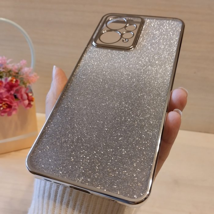 Чохол на xiaomi redmi Note 12 4g силіконова жіноча накладка блискучий градієнт сріблястий - Зображення 6