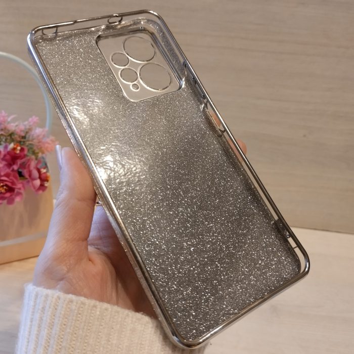 Чохол на xiaomi redmi Note 12 4g силіконова жіноча накладка блискучий градієнт сріблястий - Зображення 10