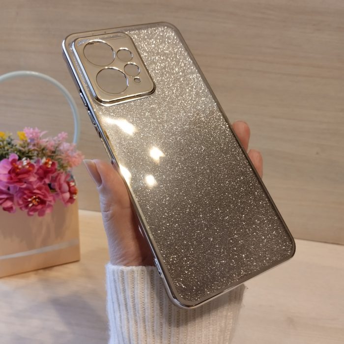 Чохол на xiaomi redmi Note 12 4g силіконова жіноча накладка блискучий градієнт сріблястий - Зображення 7