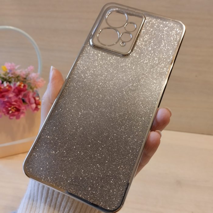 Чохол на xiaomi redmi Note 12 4g силіконова жіноча накладка блискучий градієнт сріблястий - Зображення 5