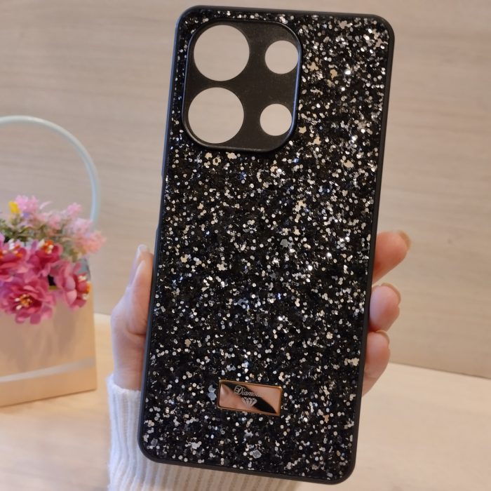Чохол на xiaomi redmi Note 13 pro 4g силіконова жіноча накладка блискуча Diamond shine чорний - Зображення 2