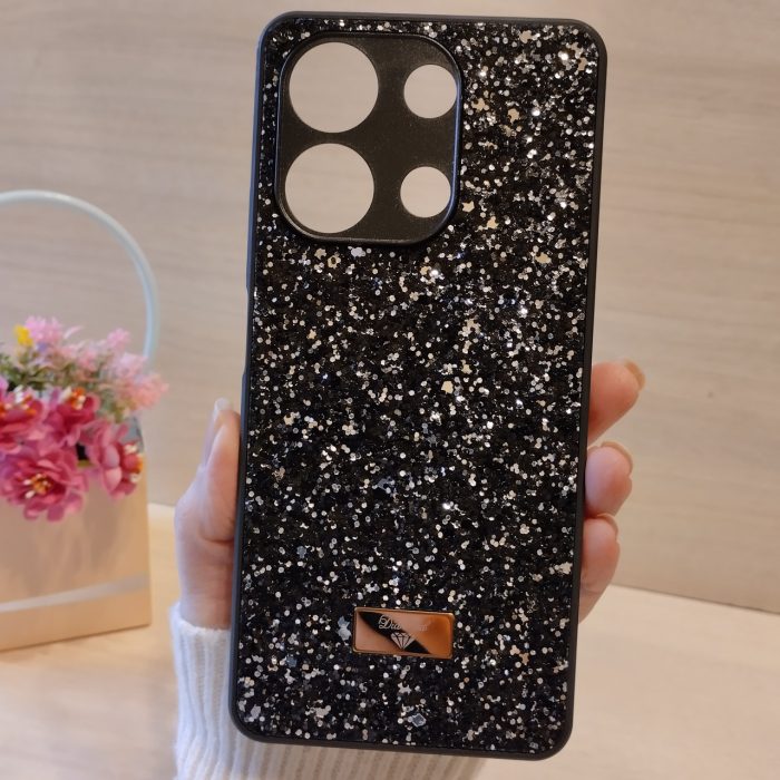 Чохол на xiaomi redmi Note 13 pro 4g силіконова жіноча накладка блискуча Diamond shine чорний - Зображення 3