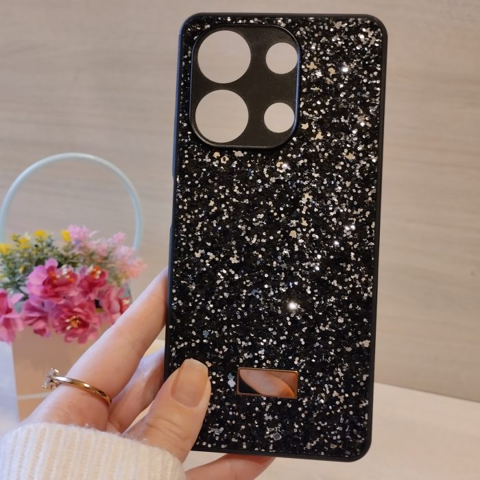 Чохол на xiaomi redmi Note 13 pro 4g силіконова жіноча накладка блискуча Diamond shine чорний - Зображення 4
