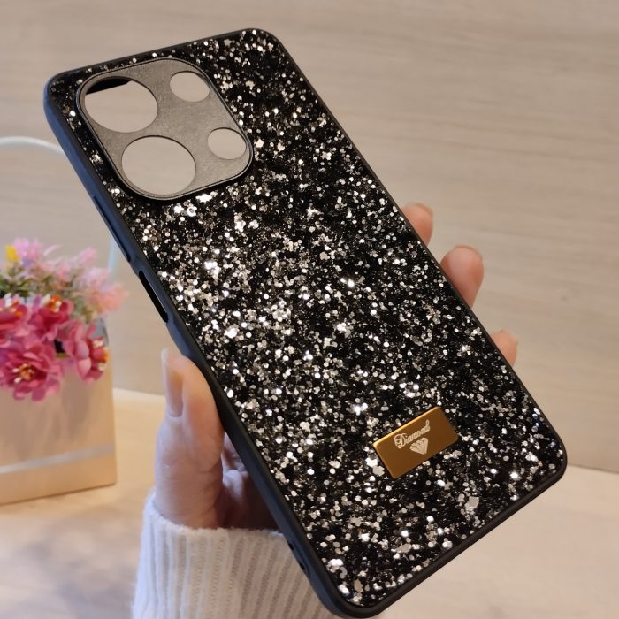 Чохол на xiaomi redmi Note 13 4g силіконова жіноча накладка блискуча Diamond shine чорний - Зображення 6