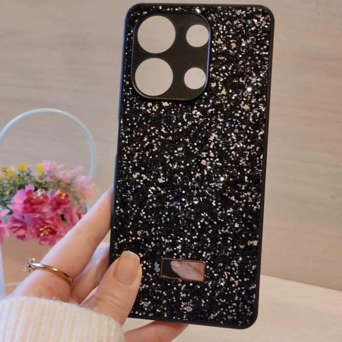 Чохол на xiaomi redmi Note 13 pro 4g силіконова жіноча накладка блискуча Diamond shine чорний - Зображення 5